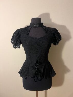 Dark in Love Gothic Victorian Lace Blouse